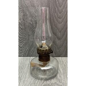 Vintage P & A Co Small Clear Glass Oil Lamp Kerosene Lantern Shade Decor Display